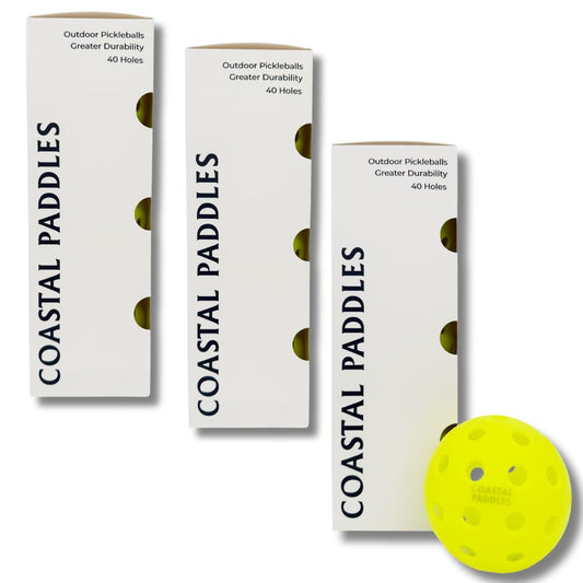 Coastal Paddles 40 Outdoor Pickleballs (3-Pack)